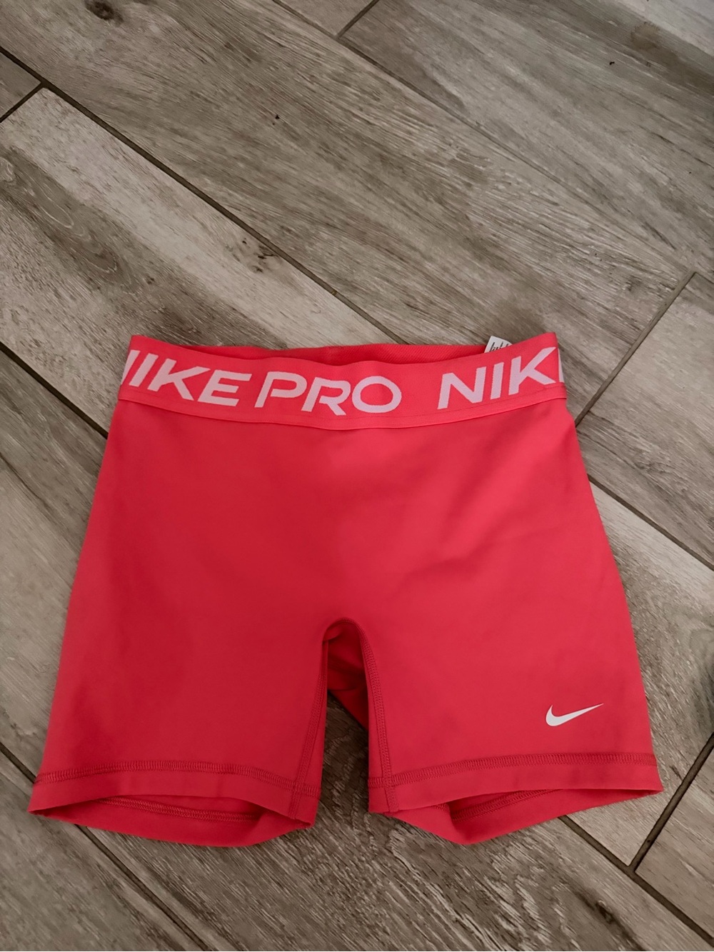 Nike Pro Coral-Red Athletic Compression Shorts
